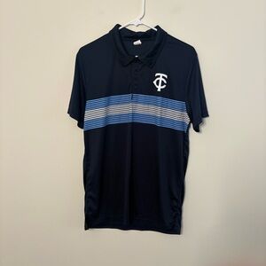 Minnesota Twins Baseball Adult Medium Blue Short Sleeve Polo Shirt TC NWOT